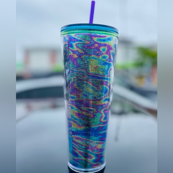 Starbucks Oil Slick Cup Rainbow Marbled Cold Tumbler Venti 24oz 2023 Release New - Picture 4 of 5